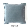 Pip Stonewashed Velvet Kussenhoes - blauw