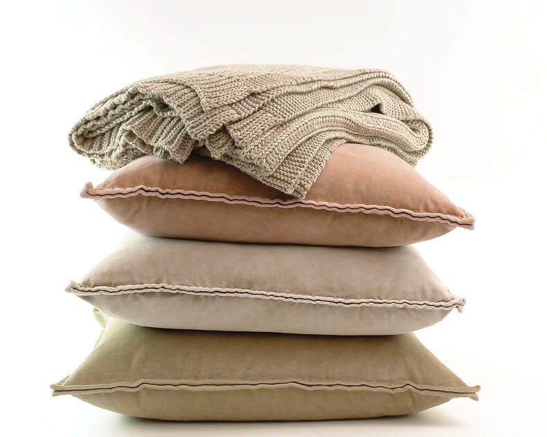 Stonewashed Fluwelen kussenhoes Pip kleur Pebble 30/60