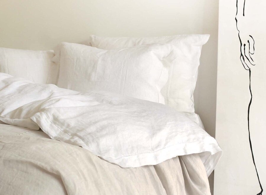 Linen pillowcase with ajour set 60x70 2 pcs