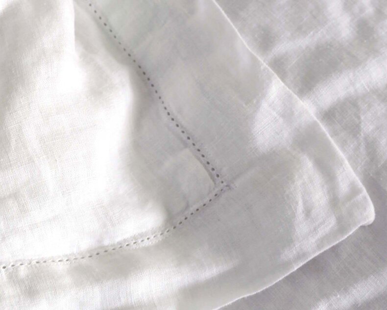 Linen pillowcase with ajour set 60x70 2 pcs