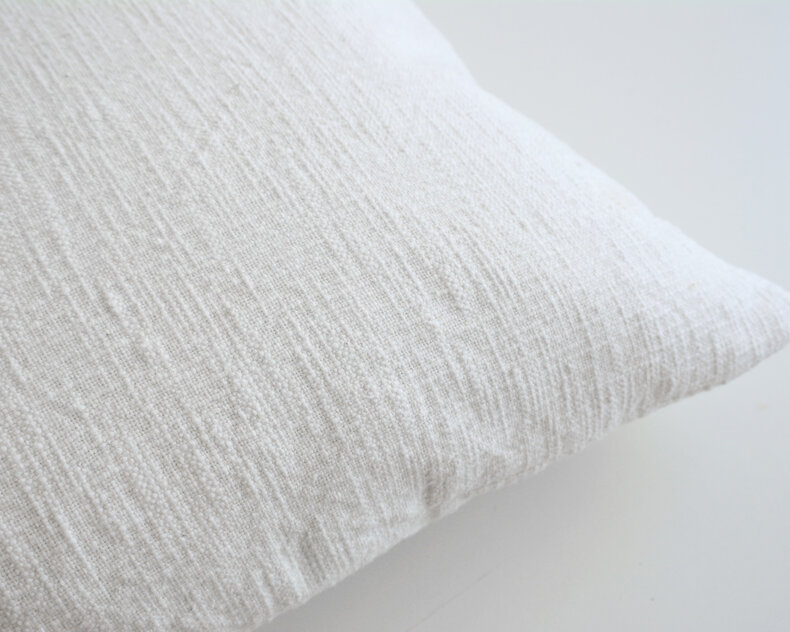 Finn solid chambray cotton cushion – melange fabric in 7 natural colours, designed to match the striped Jax collection