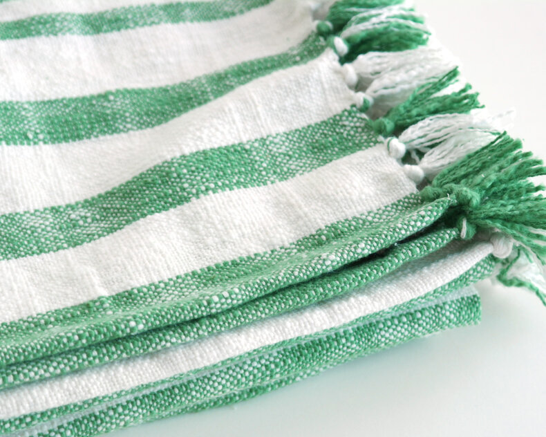 Plaid Jax in soft slub cotton – striped in seven natural shades, matching the Jax cushions