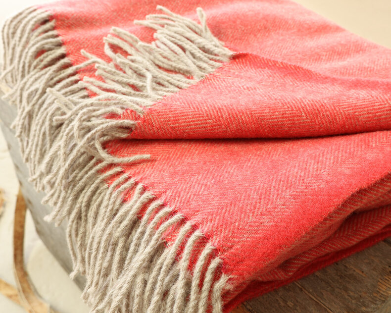 Storm Wool Throw 140x200 cm – Classic Herringbone Weave
