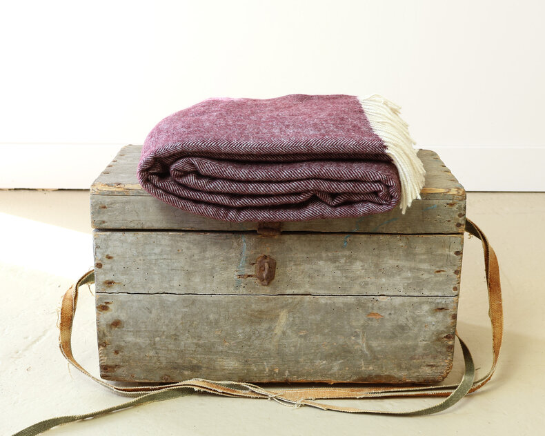 Storm Wool Throw 140x200 cm – Classic Herringbone Weave