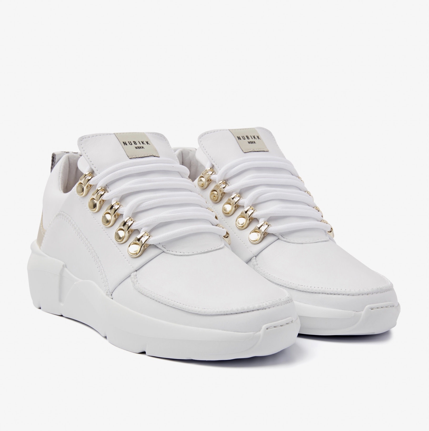 NUBIKK Roque Royal L | Goud Witte Sneakers - MakeMenStore