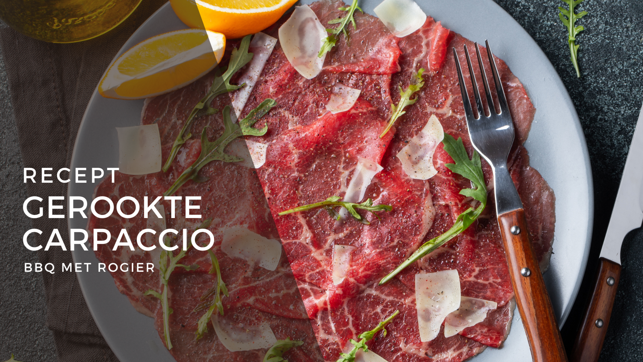 Gerookte carpaccio met gezouten citroen