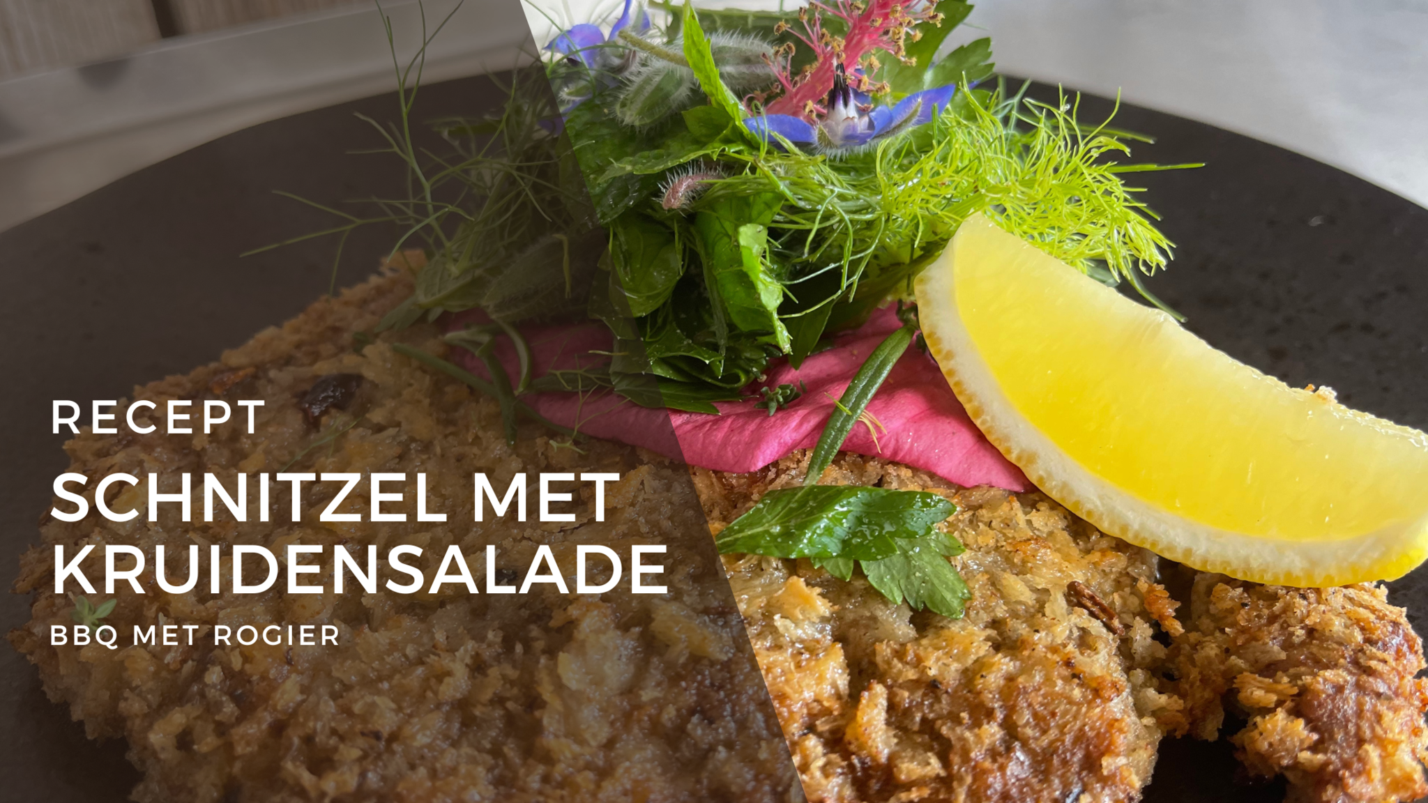 Schnitzel met kruidensalade