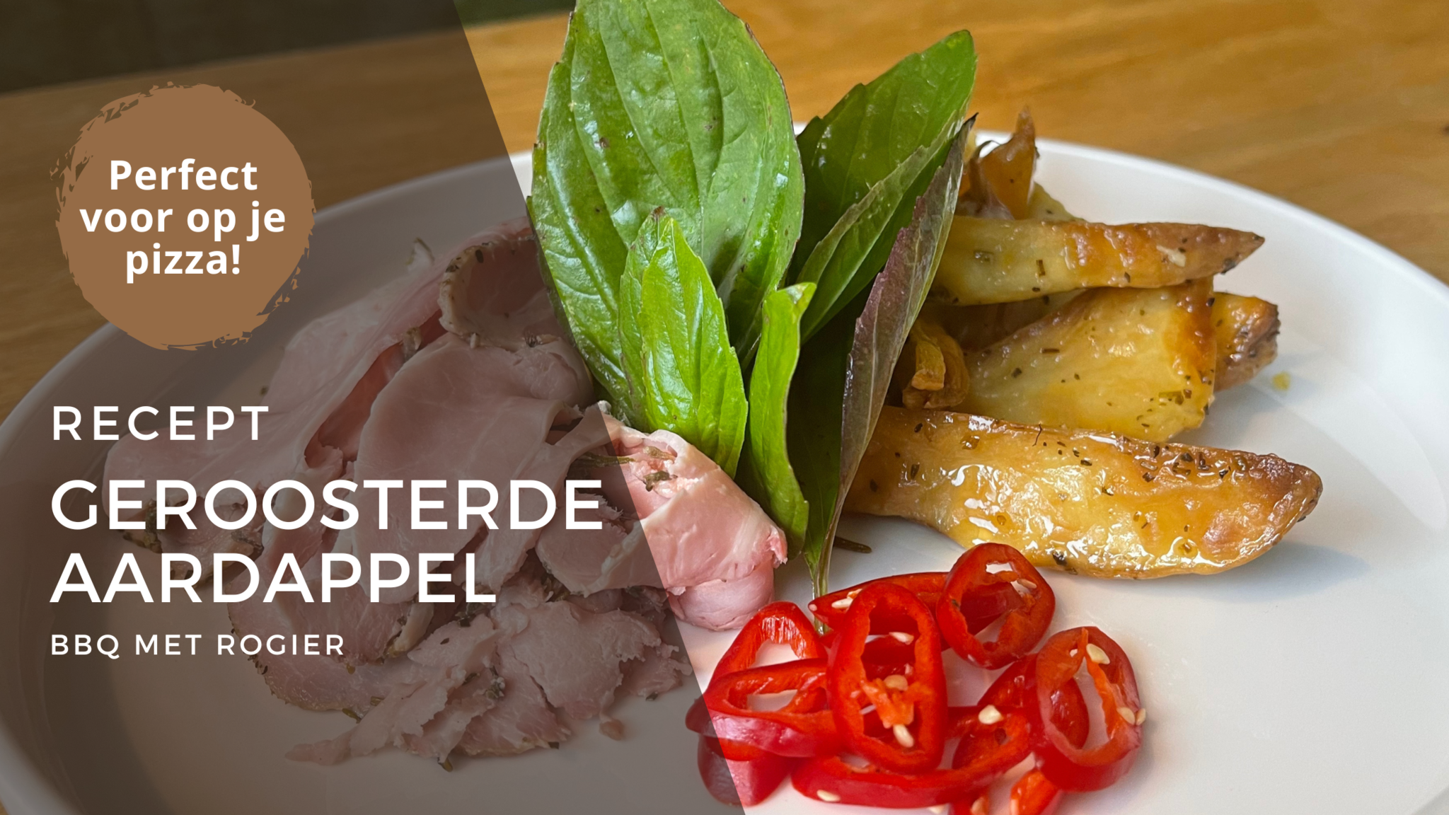 Geroosterde aardappel als topping voor plaatpizza