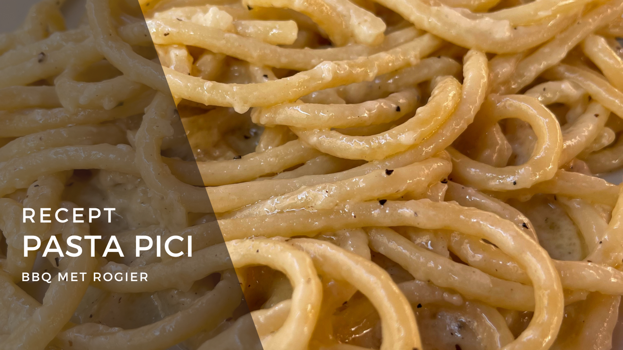 Pasta pici met gerookte picorino en zwarte peper