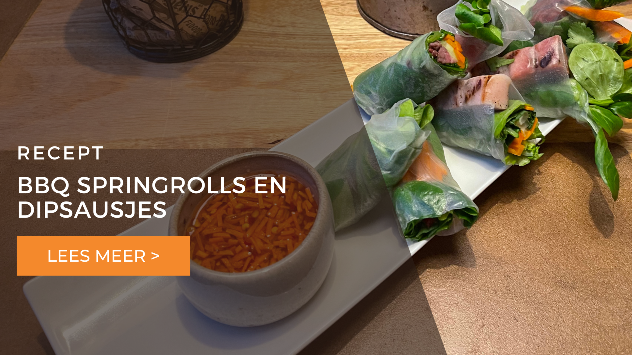 BBQ springrolls & dipsausjes 