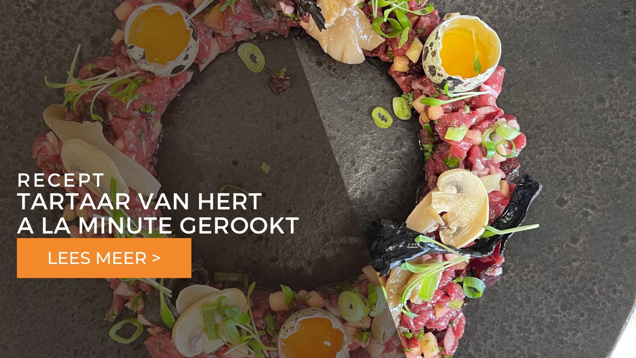 Tartaar van hert a la minute gerookt 