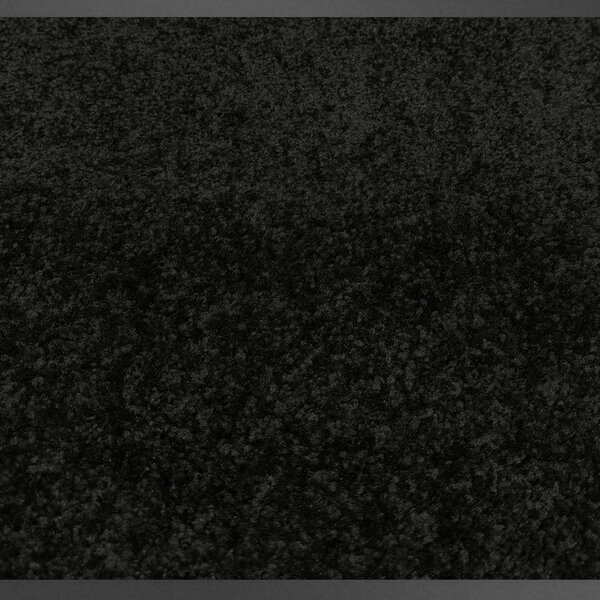 JYG  Cleanwash zwart - deurmat inkomloper, met aan de 2 zijden een stootrand van 1.5cm. Stof- en water absorberend  met anti-slip rugzijde. Voor bescherming van vloeren. Houdt het water en stof vast. Effen motief. - breedte 120cm