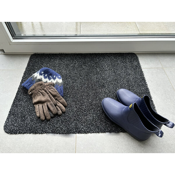 JYG Katcot schwarz/anthrazit - super saugfähige Eingangsmatte, maschinenwaschbar, mit rutschfester Rückseite. Zum Schutz der Böden. Hält Wasser und Staub zurück - Breite 80cm