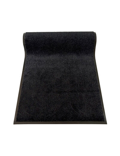 JYG Cleanwash zwart 120cm breed - deurmat 4 zijden afwerking - Droogloop - Schoonloop loper - of Maatwerk