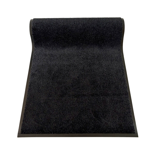 JYG Cleanwash schwarz - Fussmatte Eingangsläufer, mit 1,5 cm Stufenrand an den 4 Seiten. Staub- und wasserabsorbierend mit rutschfester Unterseite. Zum Schutz der Böden. Hält Wasser und Staub zurück. Einfarbiges Motiv. - Breite 120cm