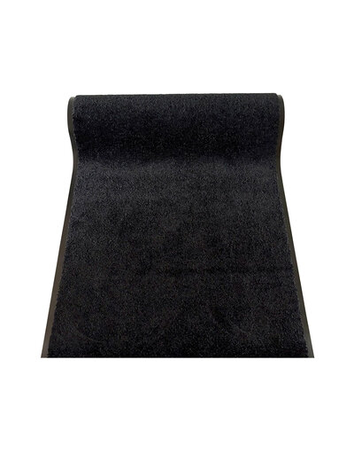 JYG Cleanwash zwart 90cm breed - deurmat 2 lange zijden afwerking - Droogloop - Schoonloop loper - of Maatwerk
