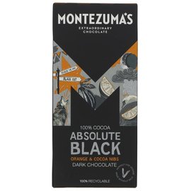 Montezuma's Montezuma's Absolute Black 100% Dark Chocolate with Orange & Cocoa Nibs 90g