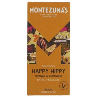 Montezuma's Montezuma's Happy Hippy Organic 74% Dark Chocolate with Orange & Geranium 90g