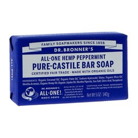 Dr Bronners Dr Bronners Peppermint Soap Bar 140g