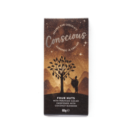 Conscious Chocolate Conscious Organic Four Nuts Raw Chocolate Bar 60g