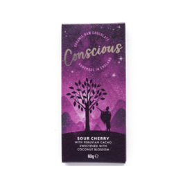 Conscious Chocolate Conscious Organic Sour Cherry Raw Chocolate Bar 60g