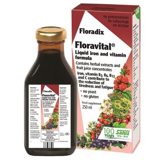 Floradix Salus Health Floravital Yeast & Gluten Free Liquid Iron Formula 250ml