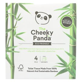 Cheeky Panda Cheeky Panda Plastic Free Ultra Sustainable Natural Bamboo Toilet Tissue 4 Rolls