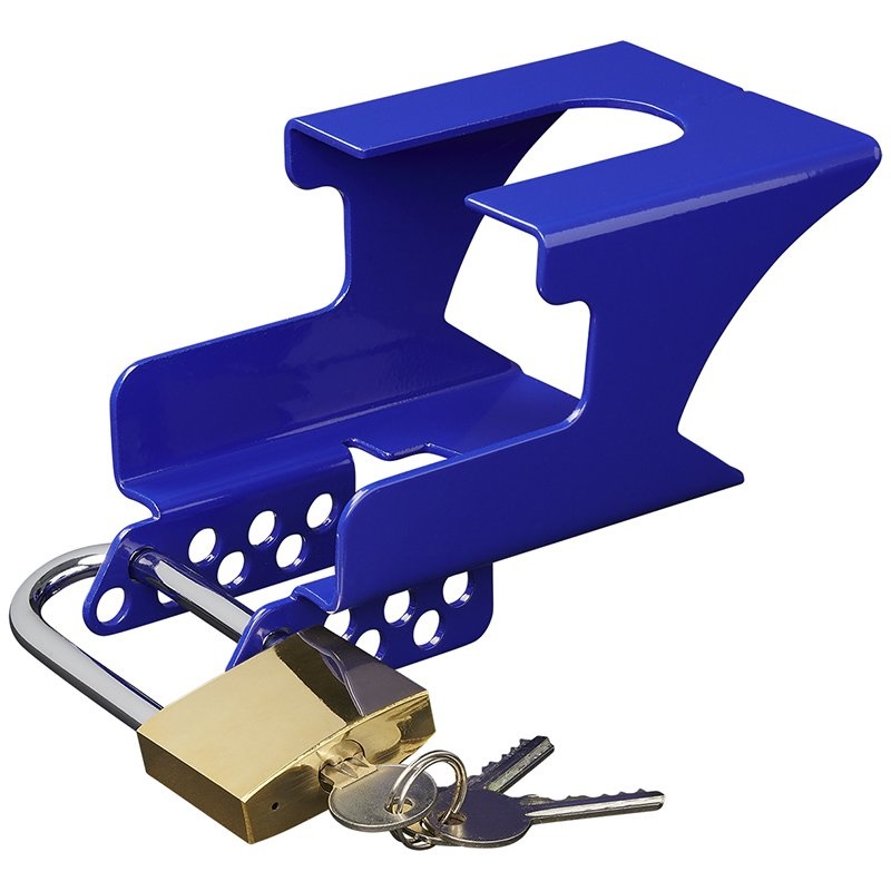 Koppelingsslot met hangslot blauw