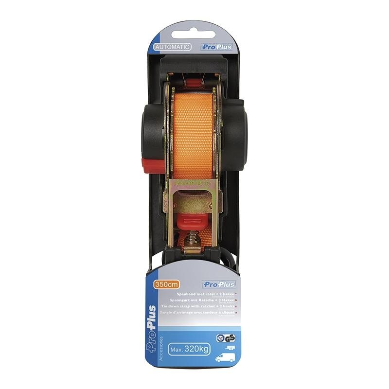 Spanband met ratel + 2 haken 450cm 750kg automatisch oprollend - Copy