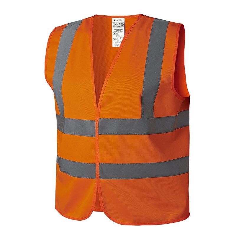 Veiligheidsvest oranje met schouderstrepen