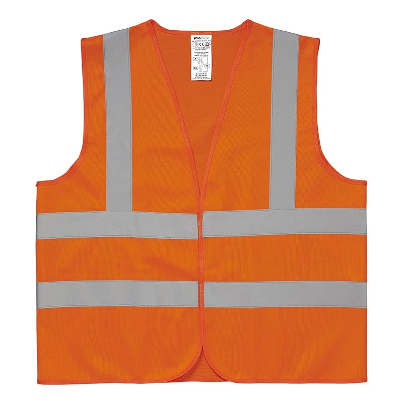 Veiligheidsvest oranje met schouderstrepen