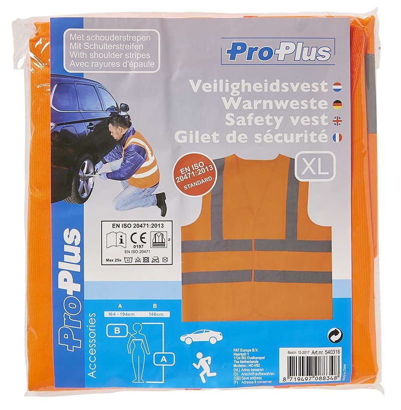 Veiligheidsvest oranje met schouderstrepen