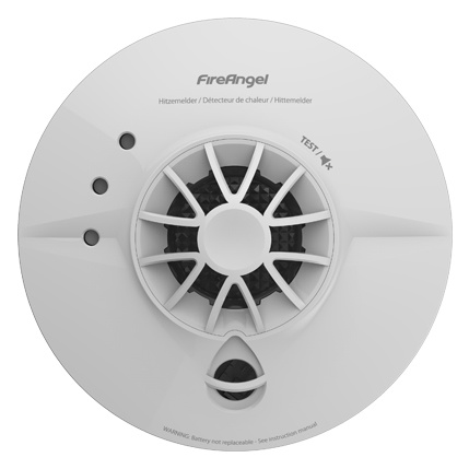 FireAngel Hittemelder, 230V, vaste lithium batterij backup, 10 jaar