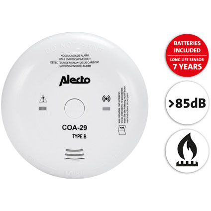 Alecto COA-29/7 Koolmonoxide melder - long life 7 jaar
