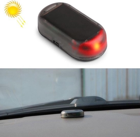 Auto solar power gesimuleerde dummy alarmwaarschuwing antidiefstal LED knipperend rood licht