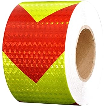 Reflecterende pijl tape geel/rood 3 meter x 5 cm breed