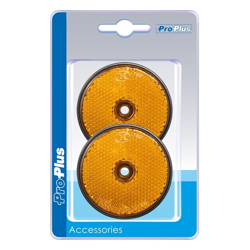 Reflector oranje 60mm schroefbevestiging 2 stuks