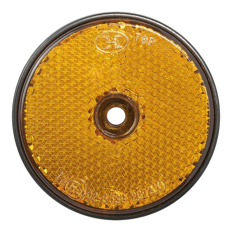 Reflector oranje 60mm schroefbevestiging