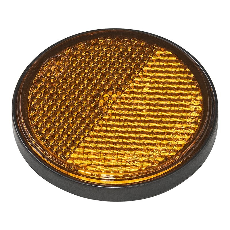 Reflector oranje 58mm zelfklevend met grondplaat 2 stuks