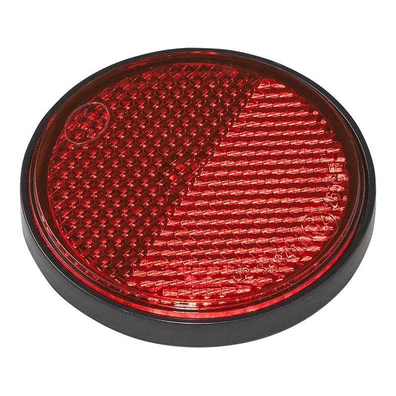 Reflector rood 58mm zelfklevend met grondplaat