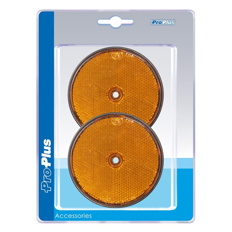Reflector oranje 80mm schroefbevestiging 2 stuks