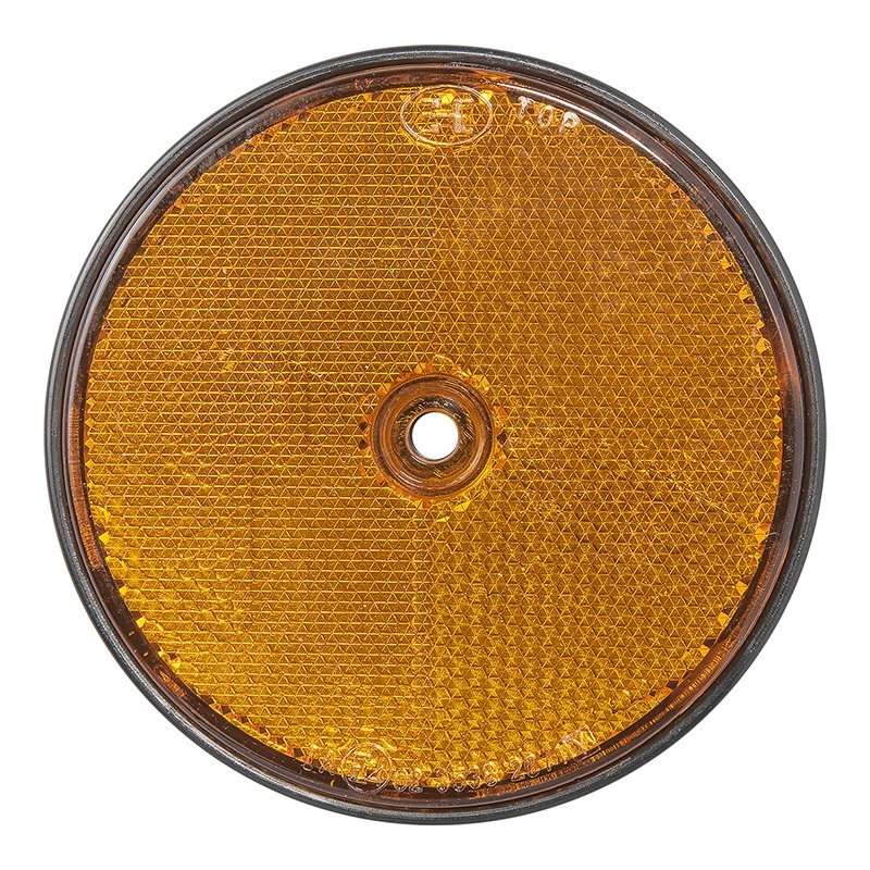 Reflector oranje 80mm schroefbevestiging 2 stuks