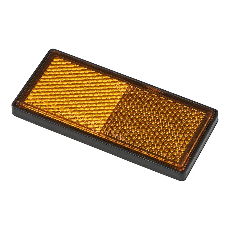 Reflector oranje 85x39mm zelfklevend met grondplaat 2 stuks