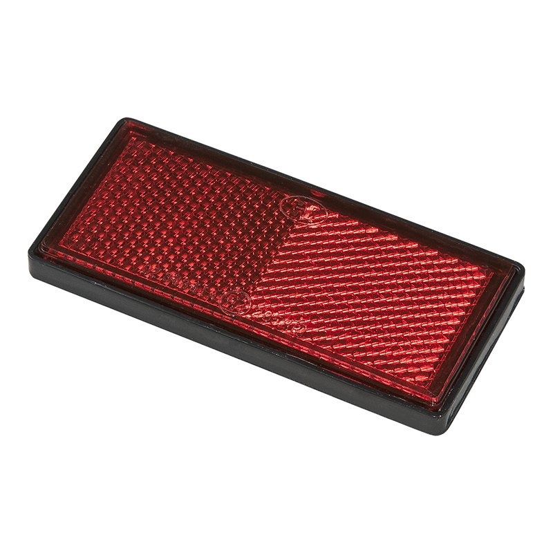 Reflector rood 85x39mm zelfklevend met grondplaat