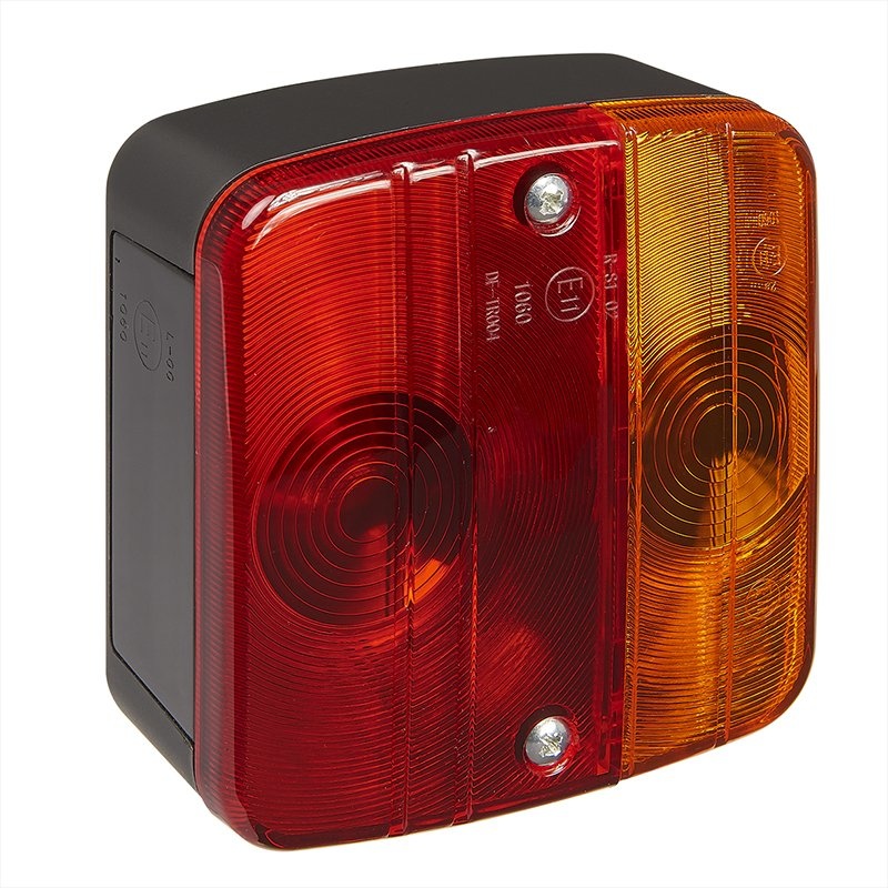 Achterlicht 4 functies 98x104mm inclusief gloeilampjes