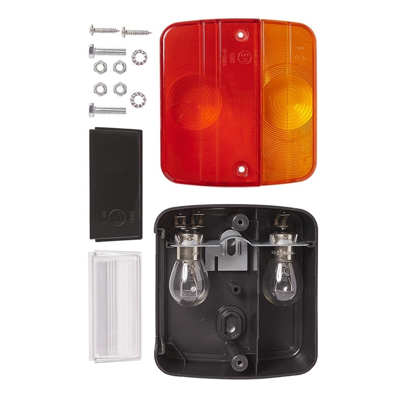 Achterlicht 4 functies 98x104mm inclusief gloeilampjes