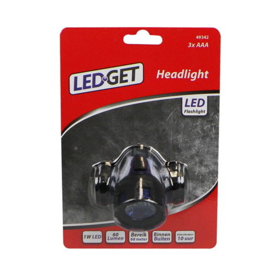 Ledget LED hoofdlamp 1W