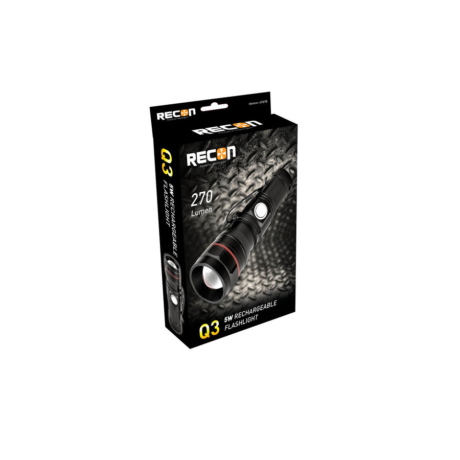 Recon Q3 LED oplaadbare zaklamp 5W mini