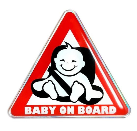 Baby on Board 3D autosticker in stoel