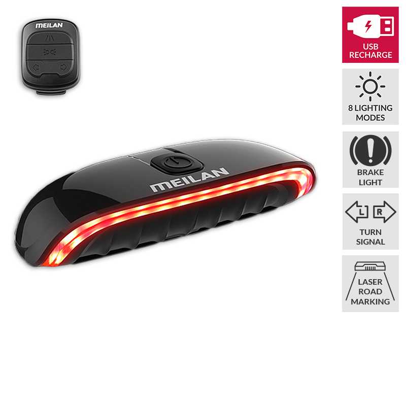 Laser achterlicht met afstandsbediening USB cute eye